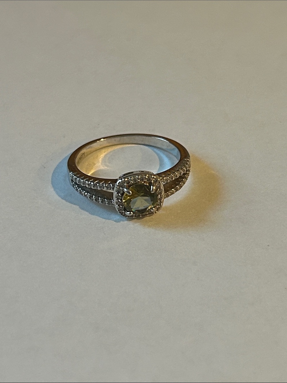 Bomb Party Green Halo Cocktail Ring with Split Shank